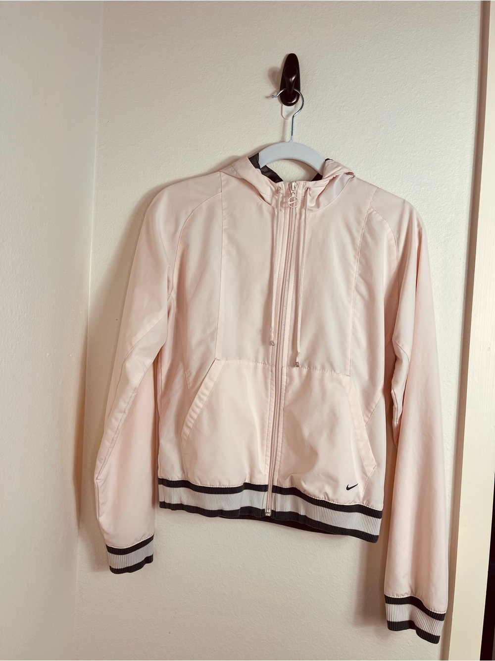 VTG Nike Y2K Tracksuit Set Pink Cropped Jacket Gray Wide Leg Track Pants Medium